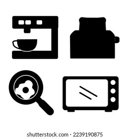 kitchen set vector icon isolated on white background, vector illustration, cookware, kitchenware