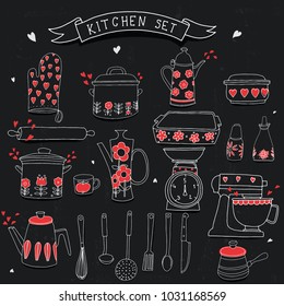 Kitchen set vector illustration