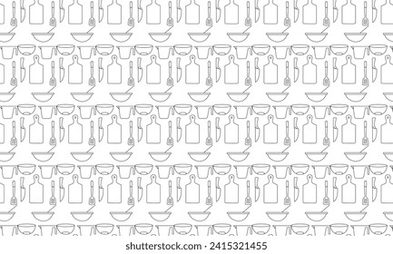kitchen set vector seamless pattern for background. Restaurant and Kitchen Icons