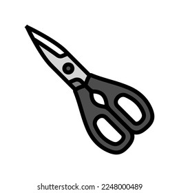 kitchen shears color icon vector. kitchen shears sign. isolated symbol illustration