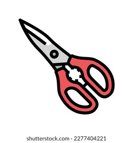 kitchen shears kitchen cookware color icon vector. kitchen shears kitchen cookware sign. isolated symbol illustration