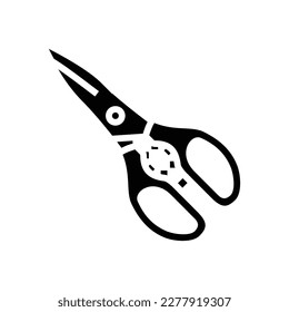 kitchen shears kitchen cookware glyph icon vector. kitchen shears kitchen cookware sign. isolated symbol illustration