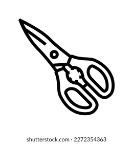 kitchen shears kitchen cookware line icon vector. kitchen shears kitchen cookware sign. isolated contour symbol black illustration