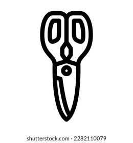 kitchen shears kitchen cookware line icon vector. kitchen shears kitchen cookware sign. isolated contour symbol black illustration