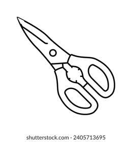 kitchen shears kitchen cookware line icon vector. kitchen shears kitchen cookware sign. isolated contour symbol black illustration