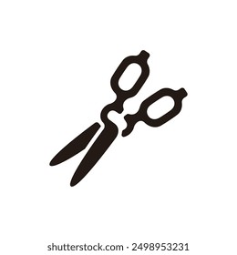 Kitchen shears icon. Flat silhouette version.