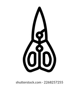 kitchen shears line icon vector. kitchen shears sign. isolated contour symbol black illustration