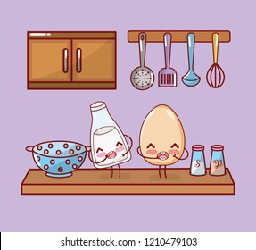 kitchen shelf cartoon kawaii cartoon