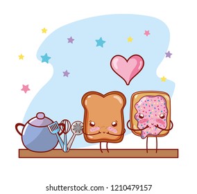 kitchen shelf cartoon kawaii cartoon