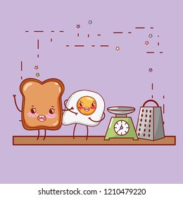 kitchen shelf cartoon kawaii cartoon