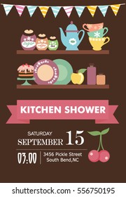 Tarjeta de invitación a la ducha de cocina