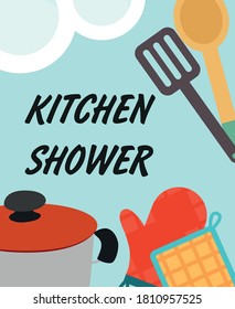 Kitchen Shower template design card. Vector illustration