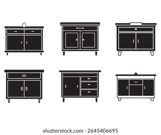 ícone lateral da cozinha silhueta vetor ilustração
