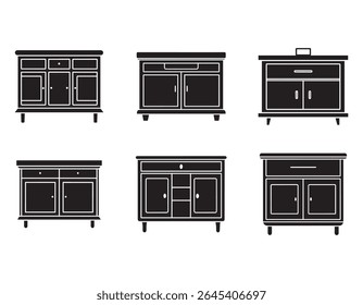 ícone lateral da cozinha silhueta vetor ilustração
