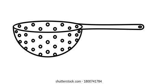 KITCHEN SIEVE ON A WHITE BACKGROUND IN VECTOR