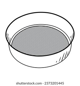 Kitchen sieve on white background