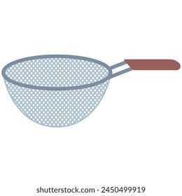 Kitchen sieve vector cartoon illustration isolated on a white background.