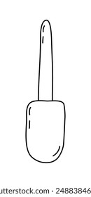 Espátula de silicona de la cocina, perfil plano del Vector del estilo del doodle para el libro de colorear