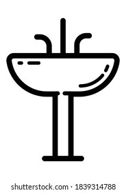 Kitchen Sink Flat Icon Isolated On White Background