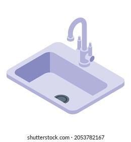 Kitchen sink icon. Isometric of Kitchen sink vector icon for web design isolated on white background