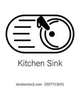 Kitchen sink icon in line style 