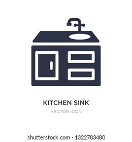kitchen sink icon on white background. Simple element illustration from Furniture concept. kitchen sink sign icon symbol design.