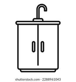 Kitchen sink icon outline vector. Room furniture. Dinning stove