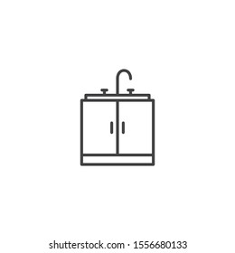 Kitchen sink icon vector on white background