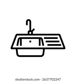 kitchen sink line icon vector. kitchen sink sign. isolated contour symbol black illustration