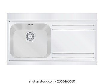 Kitchen sink on a white background. Vector illustration.