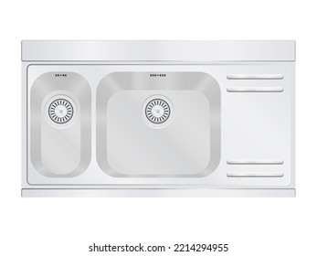 La cocina se hunde en un fondo blanco. Ilustración vectorial.