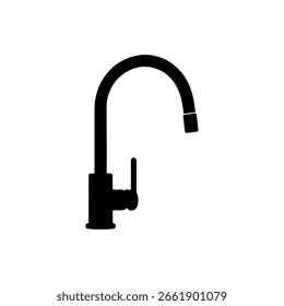 Kitchen sink silhouette icon vector flat design.