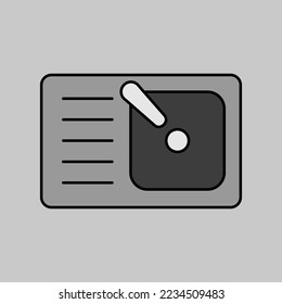 Kitchen sink vector grayscale icon. Kitchen appliance. Graph symbol for cooking web site design, logo, app, UI