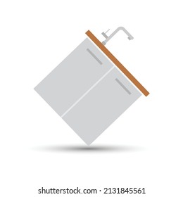 Vector del fregadero de cocina sobre fondo blanco