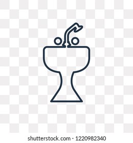 Kitchen sink vector outline icon isolated on transparent background, high quality linear Kitchen sink transparency concept can be used web and mobile