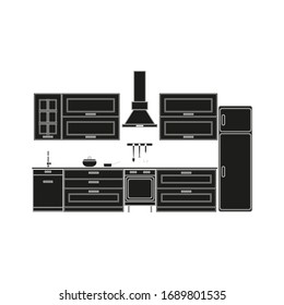 boceto de cocina sobre fondo blanco