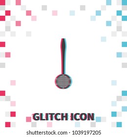 Kitchen skimmer  glitch effect vector icon.