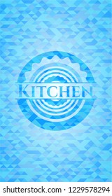 Kitchen sky blue mosaic emblem