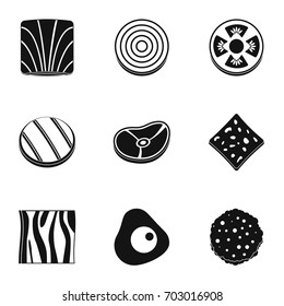 Kitchen slice product icon set. Simple set of 9 kitchen slice product vector icons for web isolated on white background