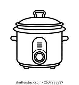 Kitchen Slow Cooker Outline Vector Drawing

