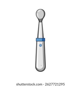 Utensilio del gadget, comiendo el auxiliar, muestra elegante ergonómica de la cuchara de la cocina del dispositivo. Ilustración vectorial aislada del símbolo
