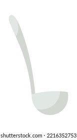 Kitchen soup ladle flat illustration