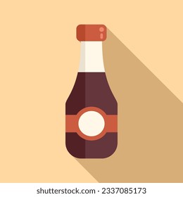 Kitchen soy sauce icon flat vector. Japanese food. Cooking menu