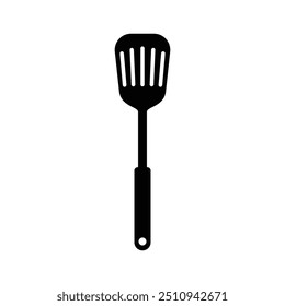 Espátula de cozinha preto e branco plano ícone vetor design. Design de símbolo espátula e clip art