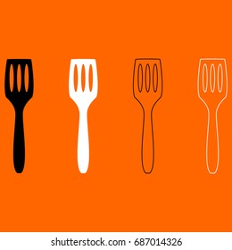 Kitchen spatula black and white set  icon .