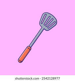 Kitchen Spatula Cartoon Vector Illustration. Kitchen Toolkit Utensils Concept. Flat Cartoon Outline Style.