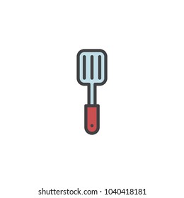 Kitchen spatula filled outline icon, line vector sign, linear colorful pictogram isolated on white. Spatula turner symbol, logo illustration. Pixel perfect vector graphics