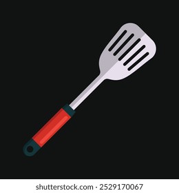 Kitchen spatula flat vector design isolated on black background