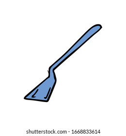 Icono de doodle dibujado a mano con espátula de cocina. Espátula - utensilios de cocina ilustración vectorial para impresión, web, aislado en fondo blanco.
