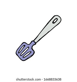 Kitchen spatula hand drawn doodle icon. Spatula - kitchen utensils vector sketch illustration for print, web,  isolated on white background.